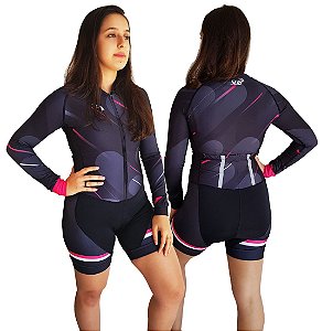 MACAQUINHO CICLISMO FEMININO SÓDBIKE, FORRO GEL E ESPUMA MISTO, MANGA LONGA