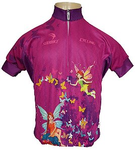 CAMISA CICLISMO INFANTIL SÓDBIKE, PROTEÇÃO SOLAR 20, ZIPER FULL, FADA