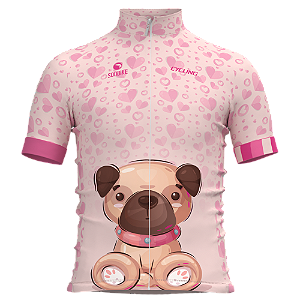 CAMISA CICLISMO INFANTIL SÓDBIKE, PROTEÇÃO SOLAR 20, ZIPER FULL, CACHORRO