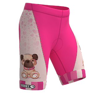 BERMUDA CICLISMO INFANTIL SÓDBIKE, PROTEÇÃO SOLAR 30, FORRO GEL E ESPUMA MISTO, CACHORRO