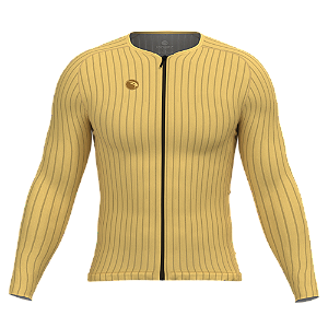 CAMISA CICLISMO UNISSEX MAX SÓDBIKE, ZIPER FULL, MANGA LONGA, CORTE LASER, AMARELO