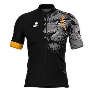 CAMISA CICLISMO MASCULINA SÓDBIKE, PROTEÇÃO SOLAR 20, ZIPER FULL, LEÃO