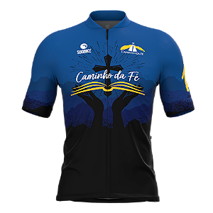 CAMISA CICLISMO MASCULINA SÓDBIKE, PROTEÇÃO SOLAR 20, ZIPER FULL, CAMINHO DA FÉ