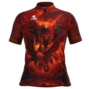 CAMISA CICLISMO FEMININA SÓDBIKE, PROTEÇÃO SOLAR 20, ZIPER FULL, ÁGUIA