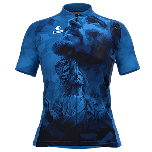 CAMISA CICLISMO FEMININA SÓDBIKE, PROTEÇÃO SOLAR 20, ZIPER FULL, JESUS