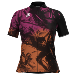 CAMISA CICLISMO FEMININA SÓDBIKE, PROTEÇÃO SOLAR 20, ZIPER FULL, WAVES