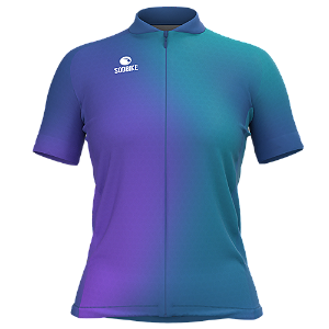 CAMISA CICLISMO FEMININA SÓDBIKE, PROTEÇÃO SOLAR 20, ZIPER FULL, DEGRADE