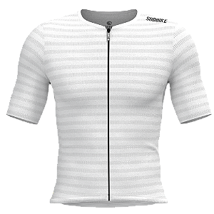 Camisa Ciclismo Elite On, Ziper full, Branca