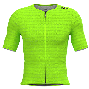Camisa Ciclismo Elite On, Ziper full, Verde Fluor