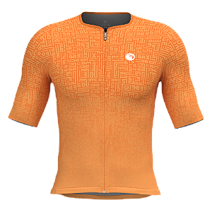 CAMISA ELITE CRONOS SÓDBIKE, PROTEÇÃO SOLAR 50, ZIPER FULL, Laranja