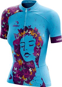 Camisa Ciclismo Feminina F018 Azul