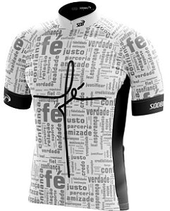 CAMISA CICLISMO MASCULINA SÓDBIKE DRY, PROTEÇÃO SOLAR 20, ZIPER FULL, FÉ