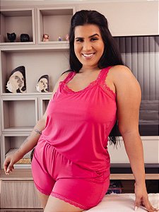 SHORT DOLL PLUS SIZE ICONE - PINK