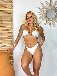 BIQUÍNI TOMARA QUE CAIA + CALCINHA CÓS ALTO