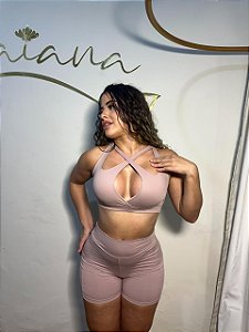 Conjunto Cruzado Rose Moda Fitness