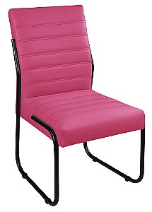 Cadeira Para Escritório, Recepção, Auditório em Courino Rosa Pés Preto - Zargo