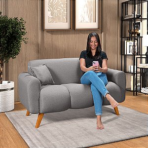Namoradeira 2 Lugares Dallas em Linho Cinza 1,45m