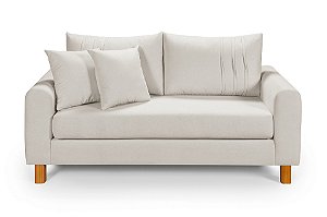 Sofá em Bouclê Off White Living 3 Lugares 180cm