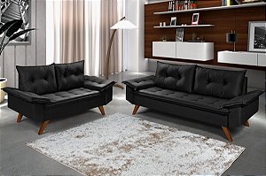 Conjunto Sofá Bariloche 2 e 3 Lugares em Suede