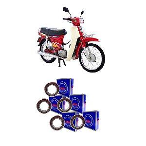 Kit Rolamentos Roda Dianteira+Traseira Honda C100 Dream Nsk