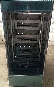 Maquina Assar Frangos e Carnes Giratória em Inox (queimadores a Carvão) 08 Grelhas