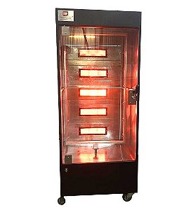 Maquina Assar Frangos e Carnes Giratória RF160G (queimadores a gás) - Black 08 Grelhas