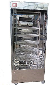 Maquina Assar Frangos e Carnes Giratória em Inox RF160K (queimadores a gás) 08 Grelhas