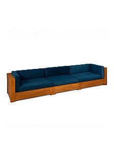 Sofá Modular em Madeira - Azul Marinho