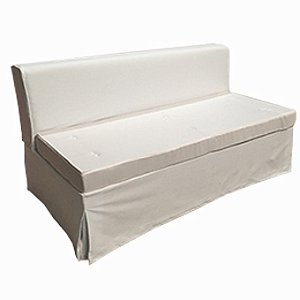 Banco Futon com encosto - Veludo Off White