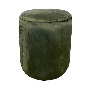 Pufe Cilindrico 43x50cm - Veludo Verde