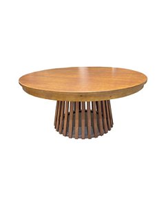 Mesa Redonda em Madeira com pé ripado - 160cm