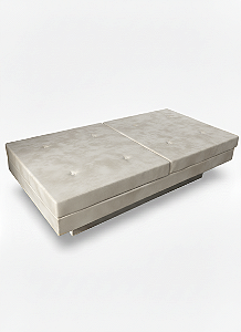 Banco Futon Retangular - Veludo Creme