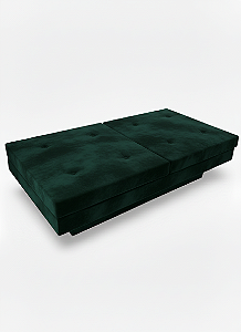 Banco Futon Retangular - Veludo Verde