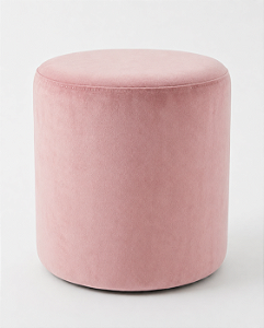 Pufe Cilindrico 43x50cm - Veludo Rosa
