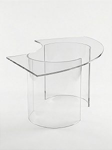 Mesa Curva Cristal - Meia Lua