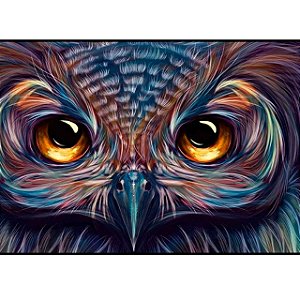 Mousepad Gamer Speed Borda Costurada Grande 70 X 35 Coruja Ohos Faminto Exbom