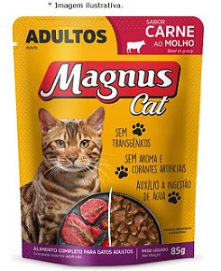 Sachê Magnus Gatos Adultos Carne ao Molho 85 g