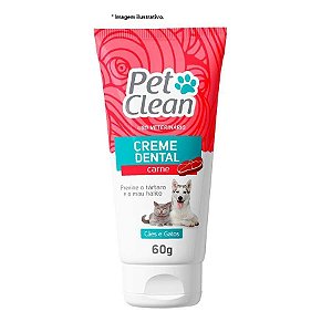 Creme Dental sabor Carne para Cães e Gatos - Pet Clean 60gr