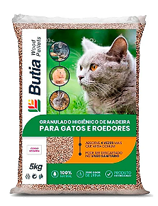 Granulado Sanitário Butia de Madeira Pinus 5kg