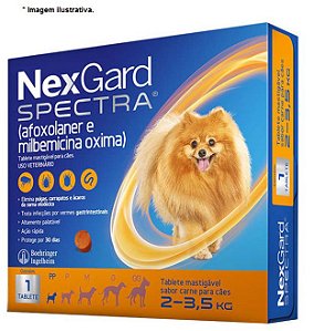Antipulgas e Carrapatos Nexgard Spectra Cães 2 à 3,5kg (VENCIMENTO MARÇO/24)