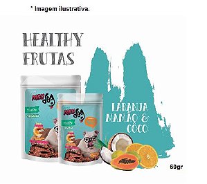 Bifinhos Vegano Healthy Meu dog Sabor Frutas Mamão, Laranja e Coco 60gr