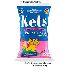 Granulado Kets Premium Perfumada 12kg (3 x 4kg pacotes)