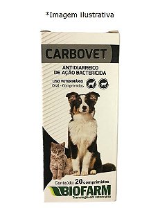 Antidiarreico para Cães e Gatos Carbovet (20 comprimidos) - Biofarm