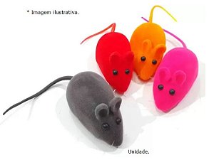 Brinquedo para  Gatos Ratinho em borracha pvc (colorido)