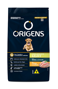 Ração Origens Cães Adultos Light  Médio e Grande Frango 15kg