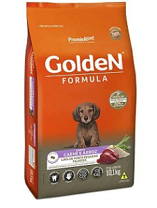 Ração Cães Filhotes Golden Fórmula Porte Pequeno Carne e Arroz 10,1kg