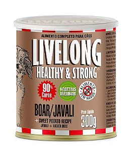 Lata Livelong Healthy & Strong Cães Javali 300gr