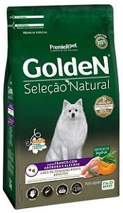 Ração Cães Adultos Golden Seleção Natural Raças Pequenas Frango, Abóbora e Alecrim 10,1kg