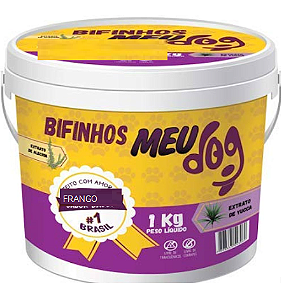 Bifinhos Meu Dog sabor Frango para Cães 1kg (Balde)