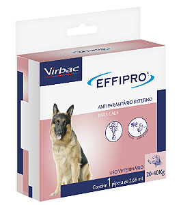 Antipulgas e Carrapatos Virbac Effipro para Cães de 20 - 40kg de 2,68ml